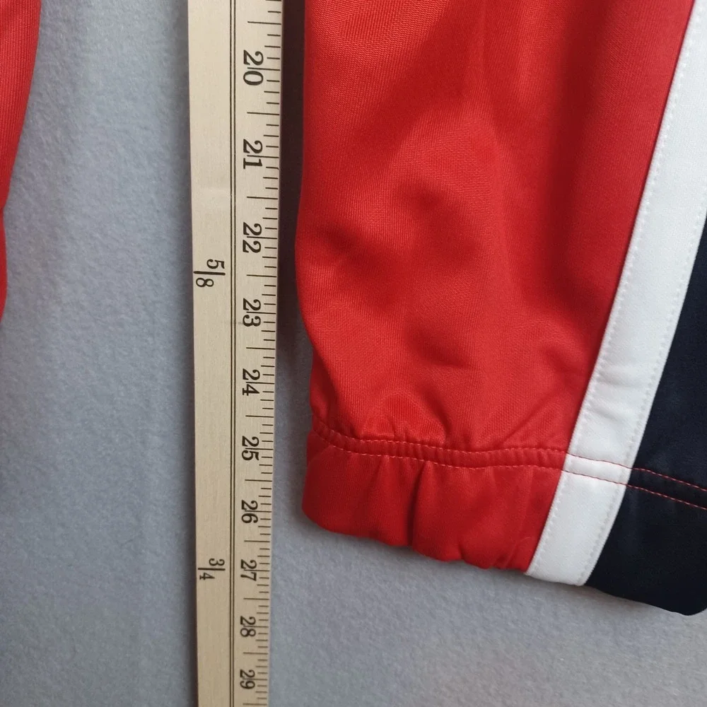 Nike Pants Mens Medium Red Track Joggers White Logo Side Stripe Polyester